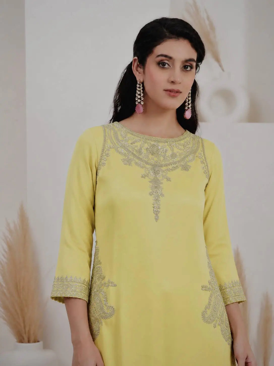 Embroidered Crepe Silk Sharara Set