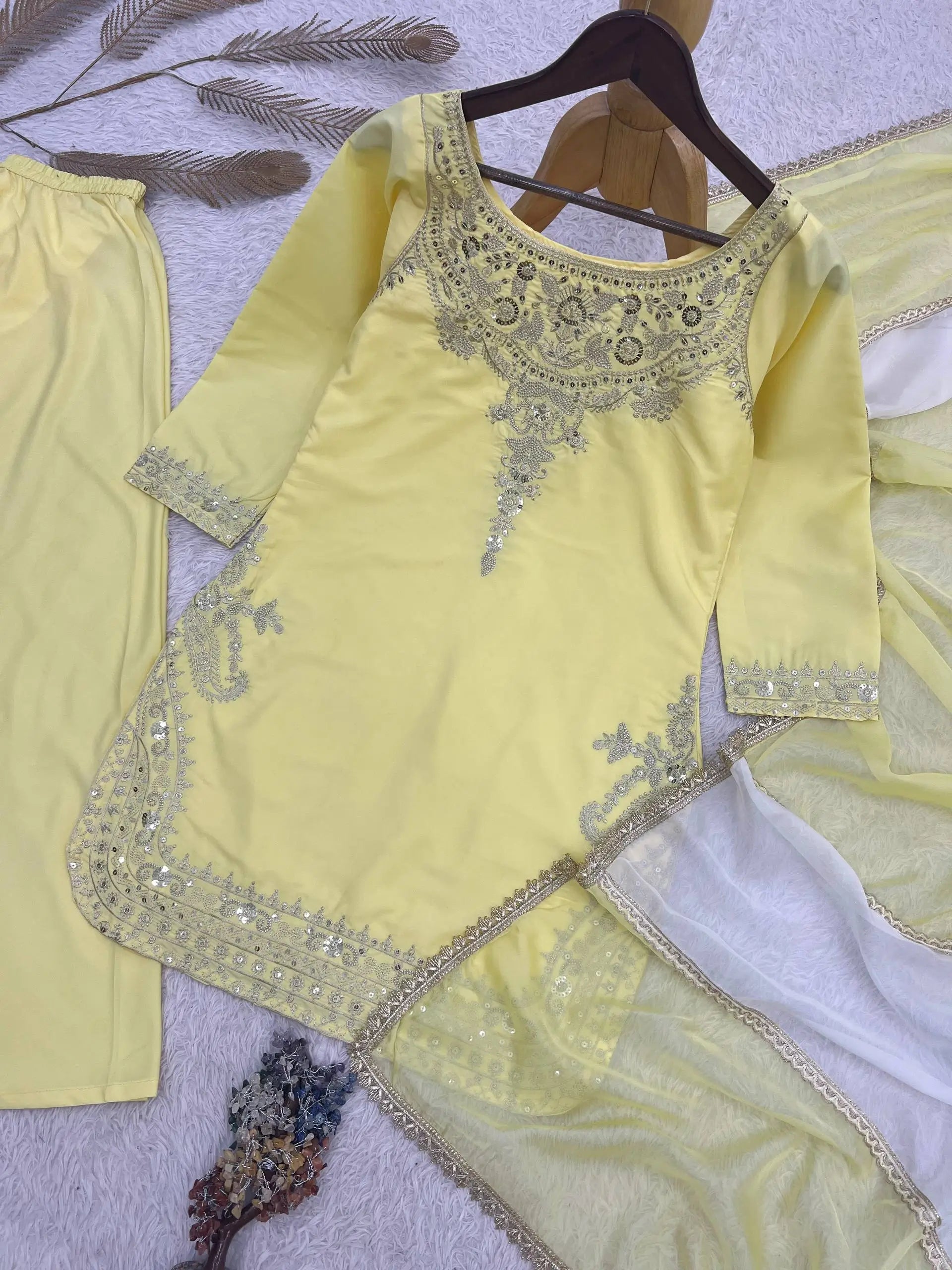Embroidered Crepe Silk Sharara Set