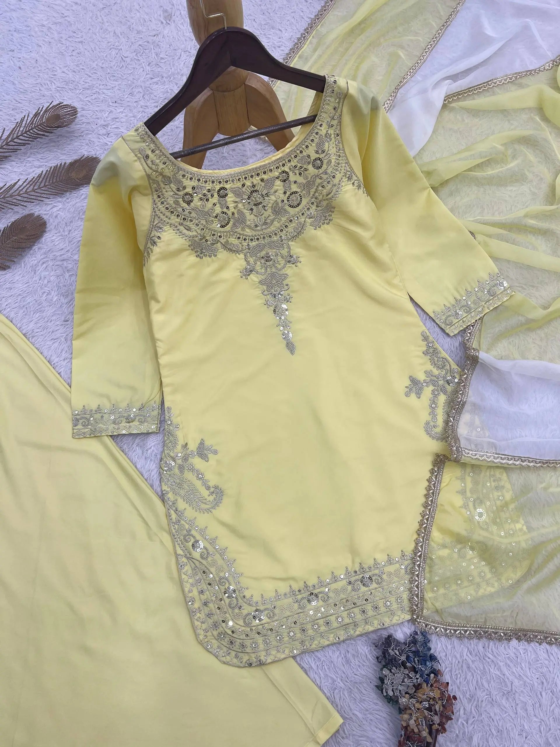 Embroidered Crepe Silk Sharara Set