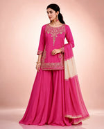 Embroidered Crepe Silk Sharara Set