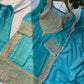 Embroidered Crunchy Fabric Kurta Palazzo Set with Dupatta for Festive Wear