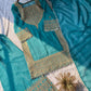 Embroidered Crunchy Fabric Kurta Palazzo Set with Dupatta for Festive Wear