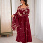Embroidered Crunchy Silk Anarkali Gown Set