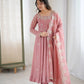 Embroidered Crunchy Silk Anarkali Gown Set