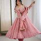 Embroidered Crunchy Silk Anarkali Gown Set