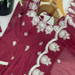 Embroidered Crunchy Silk Anarkali Gown Set