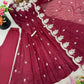 Embroidered Crunchy Silk Anarkali Gown Set