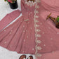 Embroidered Crunchy Silk Anarkali Gown Set