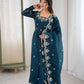 Embroidered Crunchy Silk Anarkali Gown Set