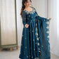 Embroidered Crunchy Silk Anarkali Gown Set