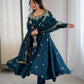 Embroidered Crunchy Silk Anarkali Gown Set