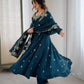 Embroidered Crunchy Silk Anarkali Gown Set