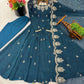 Embroidered Crunchy Silk Anarkali Gown Set
