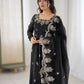 Embroidered Crunchy Silk Anarkali Gown Set