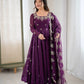Embroidered Crunchy Silk Anarkali Gown Set
