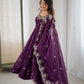 Embroidered Crunchy Silk Anarkali Gown Set