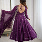 Embroidered Crunchy Silk Anarkali Gown Set