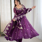 Embroidered Crunchy Silk Anarkali Gown Set