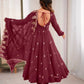 Embroidered Crunchy Silk Anarkali Gown Set