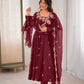 Embroidered Crunchy Silk Anarkali Gown Set