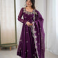Embroidered Crunchy Silk Anarkali Gown Set
