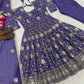 Embroidered Crunchy Silk Anarkali Suit Set