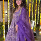 Embroidered Crunchy Silk Anarkali Suit Set