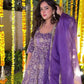 Embroidered Crunchy Silk Anarkali Suit Set