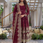 Embroidered Crunchy Silk Gown Set for Festive and Wedding Occasions