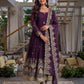 Embroidered Crunchy Silk Gown Set for Festive and Wedding Occasions