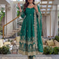 Embroidered Crunchy Silk Gown Set for Festive and Wedding Occasions
