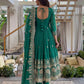 Embroidered Crunchy Silk Gown Set for Festive and Wedding Occasions