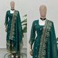 Embroidered Crunchy Silk Gown Set for Festive and Wedding Occasions