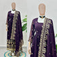 Embroidered Crunchy Silk Gown Set for Festive and Wedding Occasions