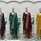 Embroidered Crunchy Silk Gown Set for Festive and Wedding Occasions