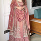 Embroidered Crunchy Silk Palazzo Suit Set