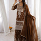 Embroidered Crunchy Silk Sharara Suit Set for Wedding and Festive Wear