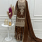 Embroidered Crunchy Silk Sharara Suit Set for Wedding and Festive Wear
