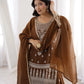 Embroidered Crunchy Silk Sharara Suit Set for Wedding and Festive Wear