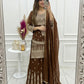 Embroidered Crunchy Silk Sharara Suit Set for Wedding and Festive Wear