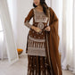Embroidered Crunchy Silk Sharara Suit Set for Wedding and Festive Wear
