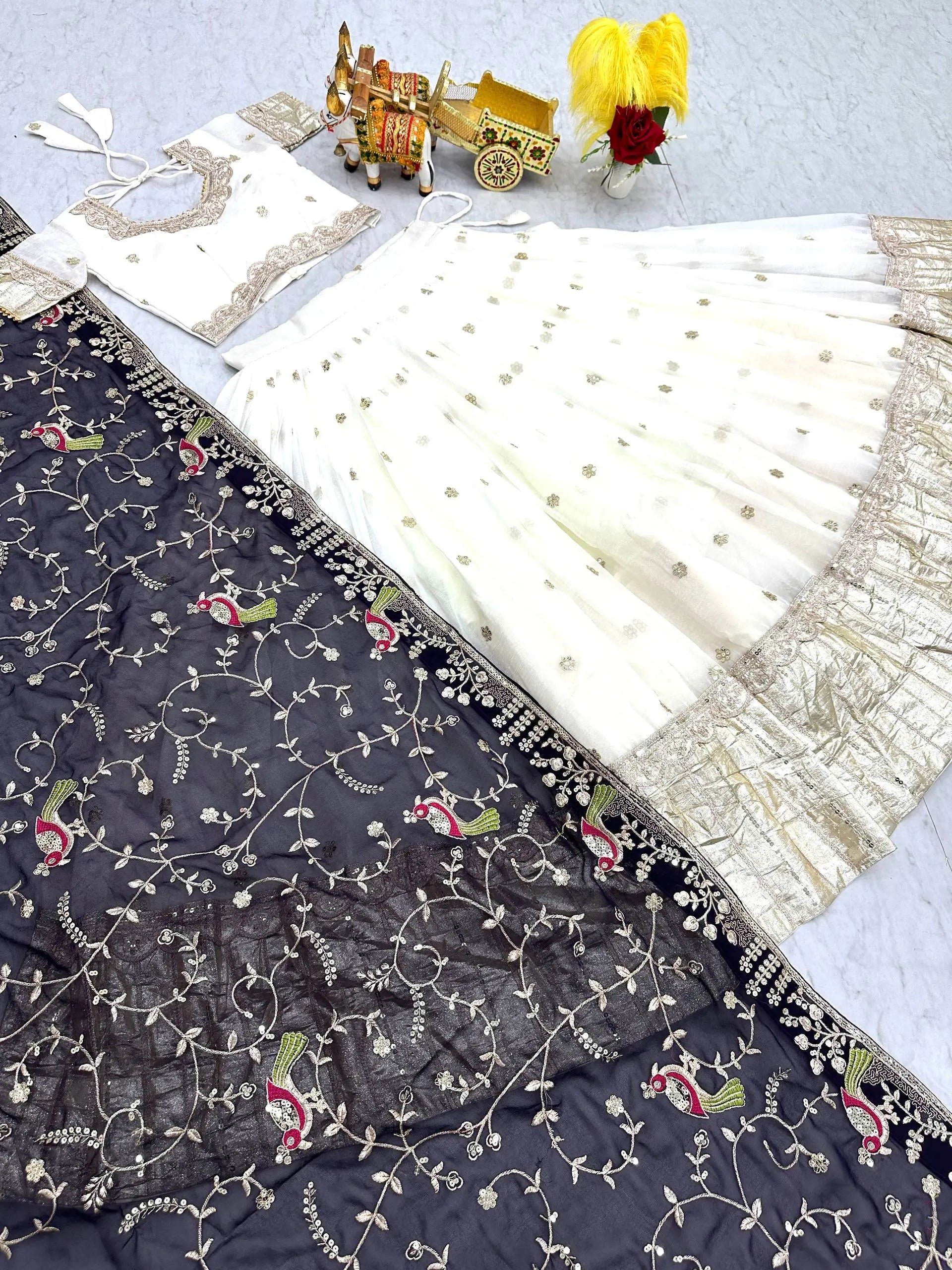 Embroidered Crunchy Silk Wedding Lehenga Choli