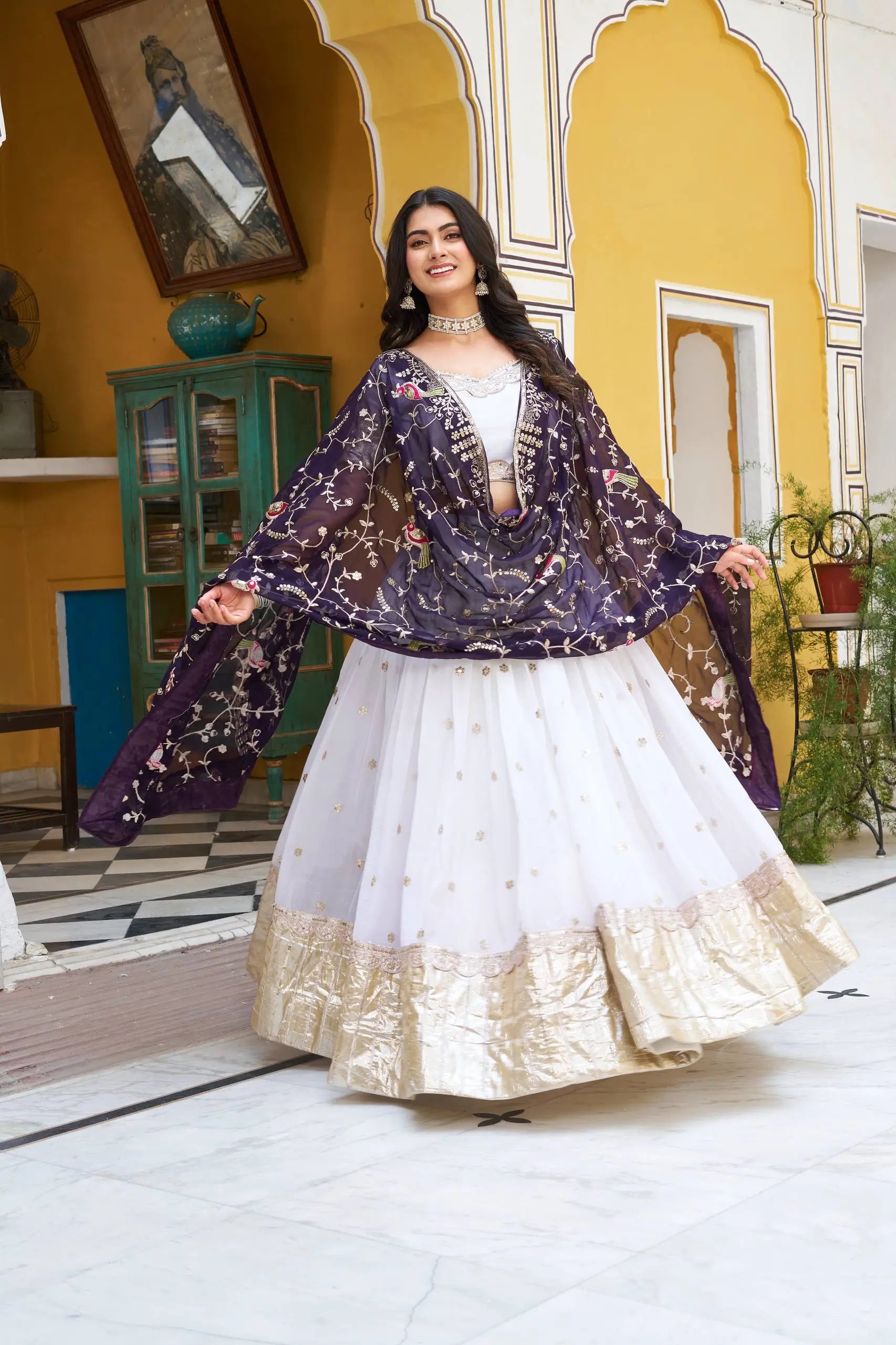 Embroidered Crunchy Silk Wedding Lehenga Choli