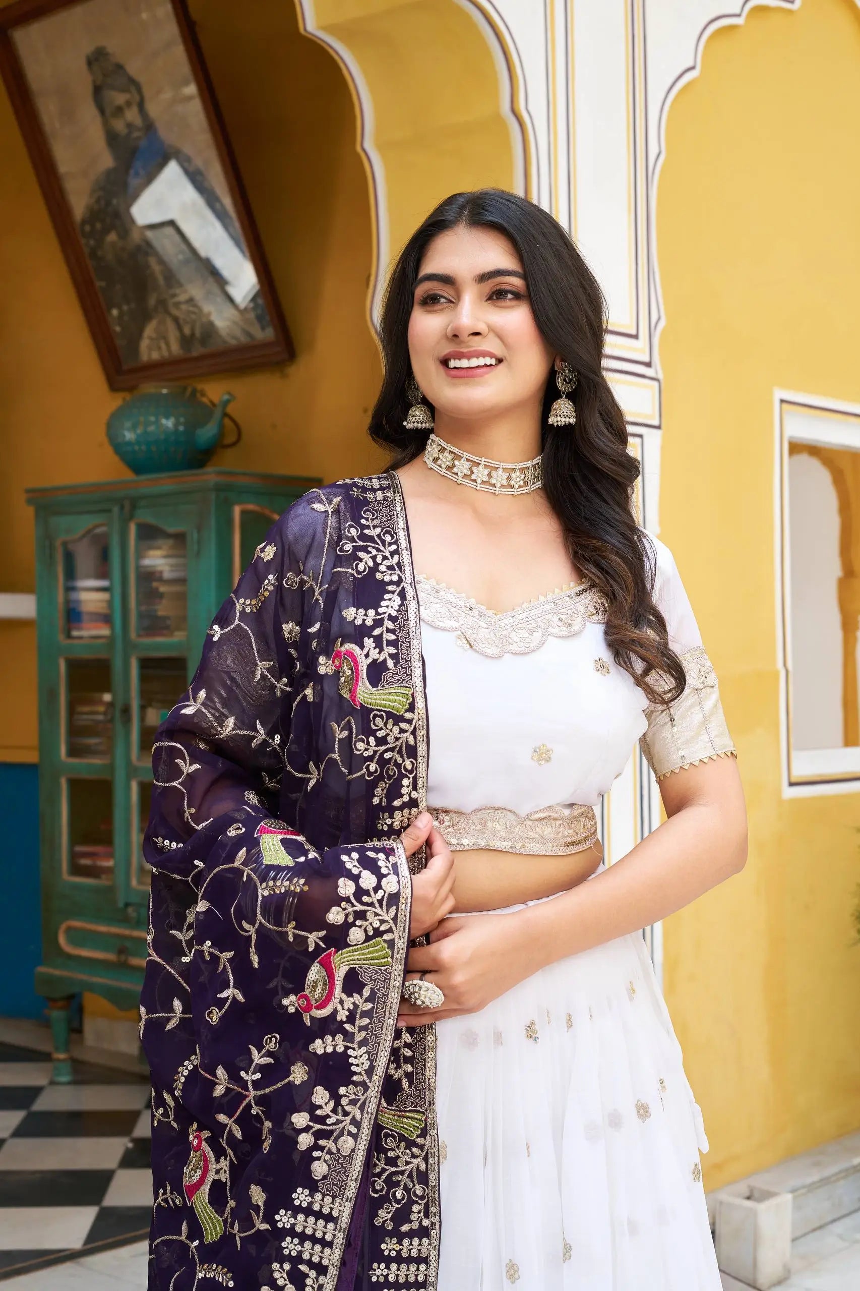 Embroidered Crunchy Silk Wedding Lehenga Choli