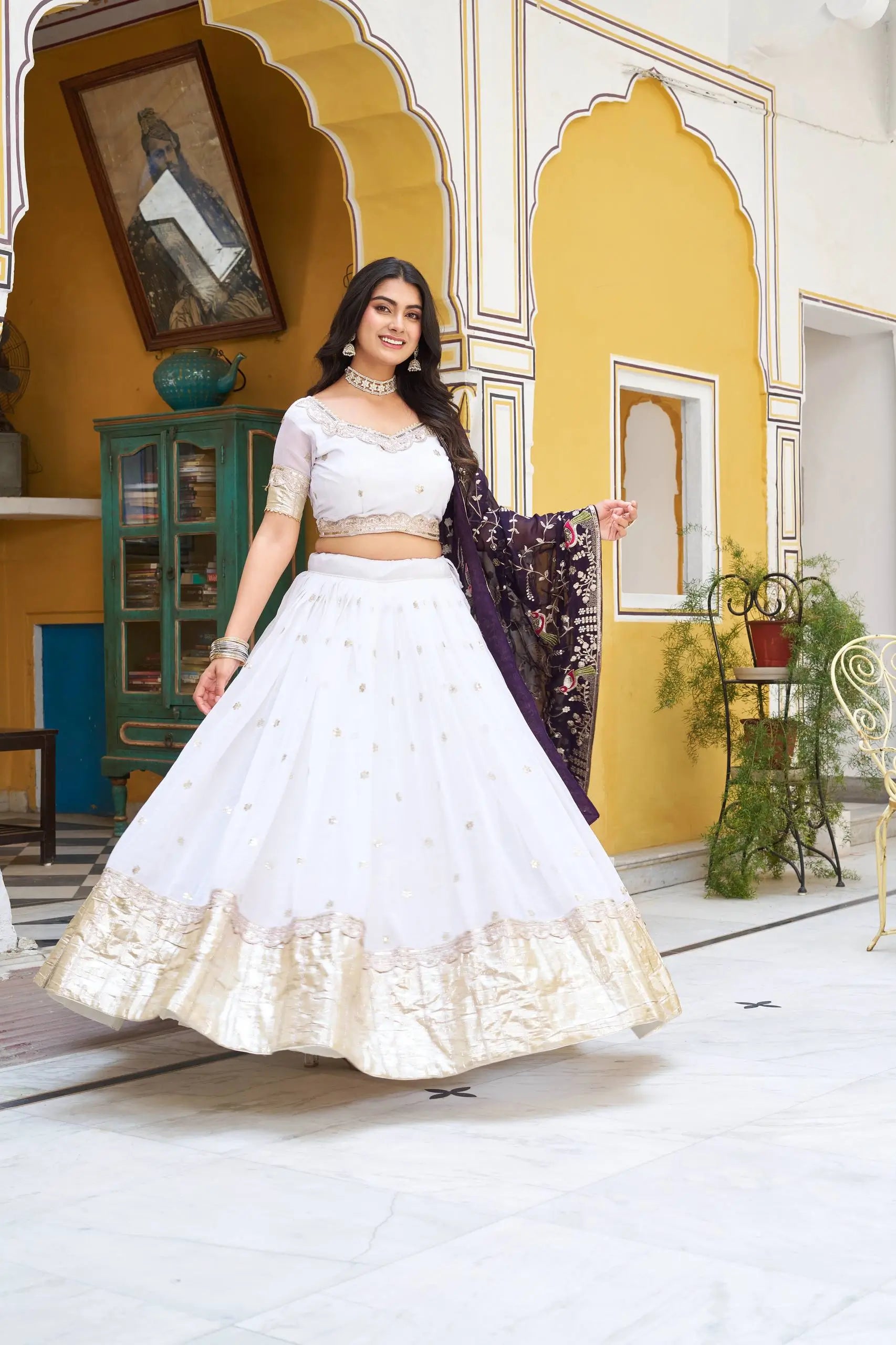 Embroidered Crunchy Silk Wedding Lehenga Choli