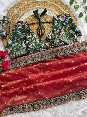 Embroidered Crush Fabric Designer Saree