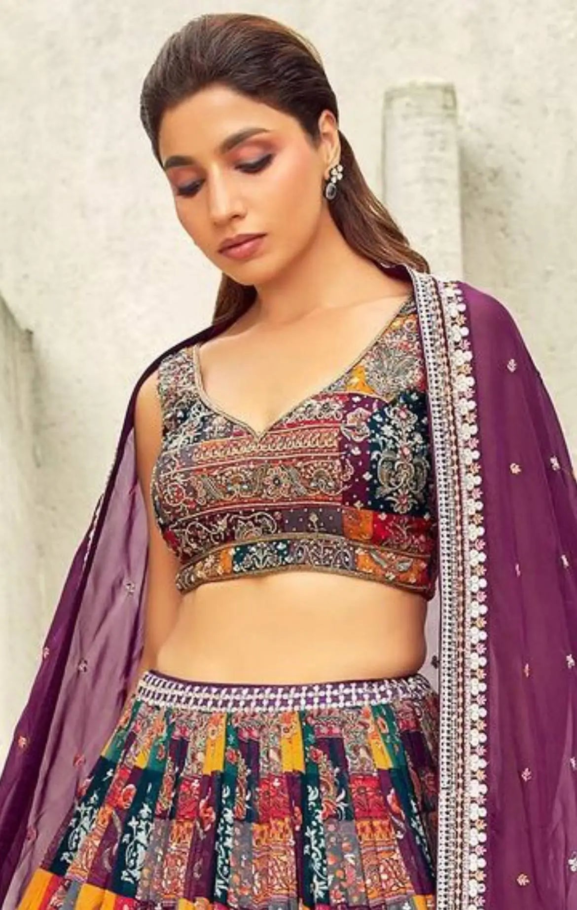 Embroidered Digital Print Lehenga Choli