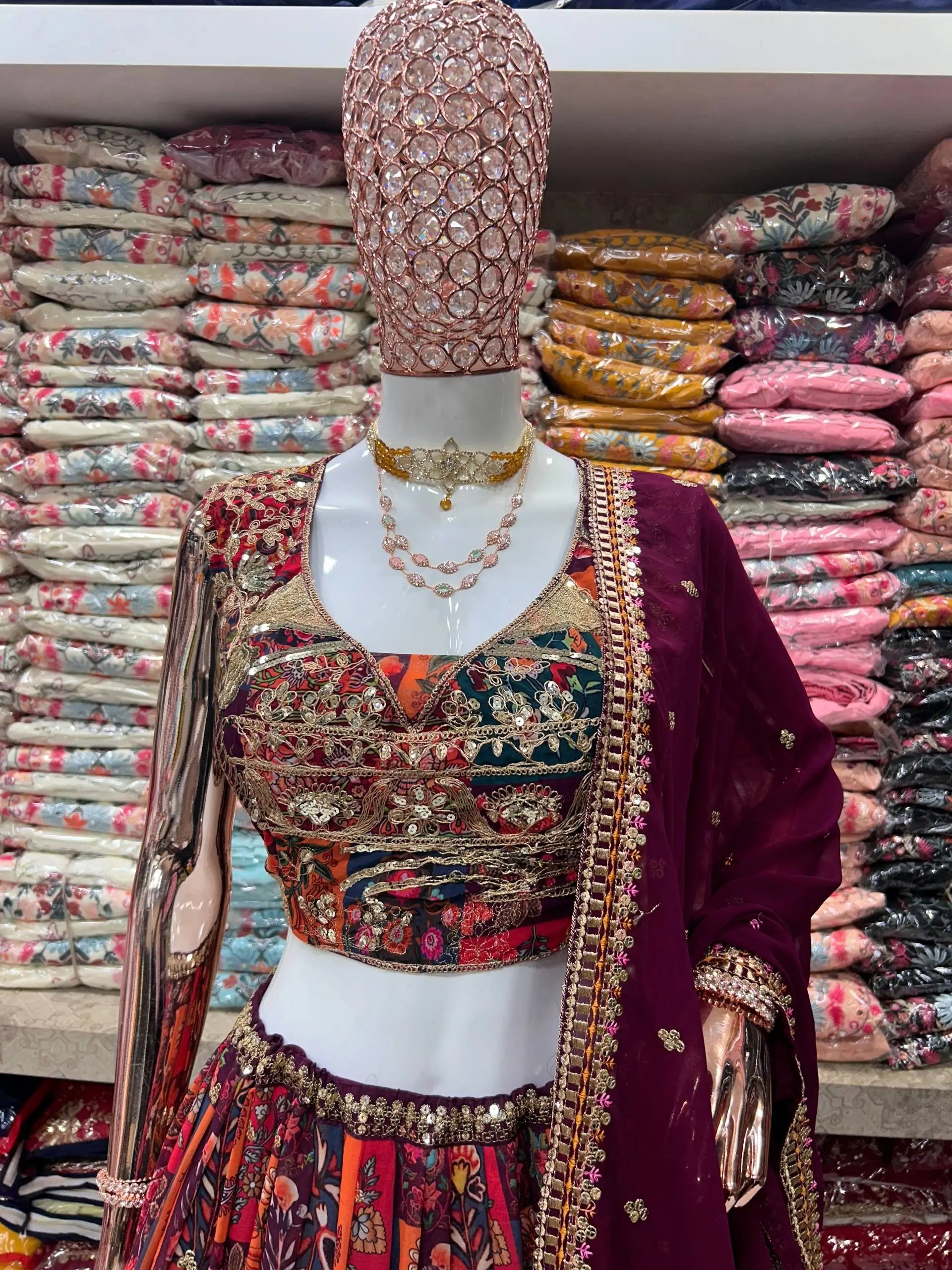 Embroidered Digital Print Lehenga Choli