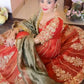Embroidered Fancy Satin Gown Set with Pant and Dupatta