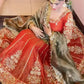 Embroidered Fancy Satin Gown Set with Pant and Dupatta